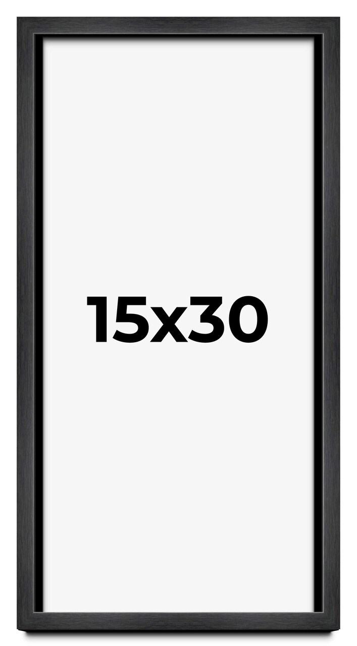 Panoramic Shadow Box 3/4" Depth Grey Picture Frame - UV Acrylic, Backing, Hanging Hardware